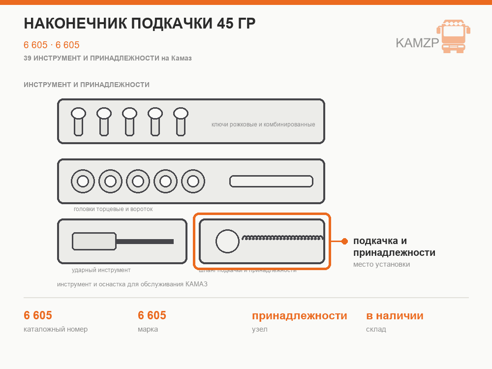 Наконечник подкачки 45 гр