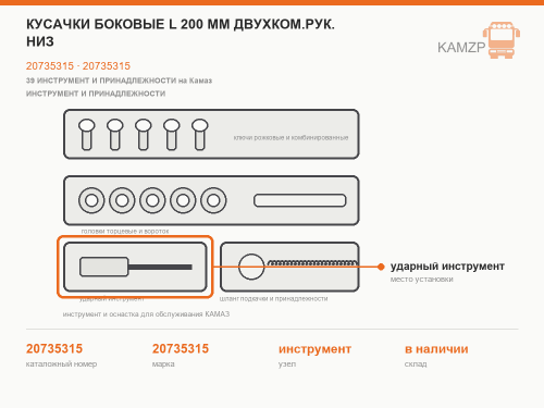 Кусачки боковые l 200 мм двухком.рук. низ, каталожный номер 20735315