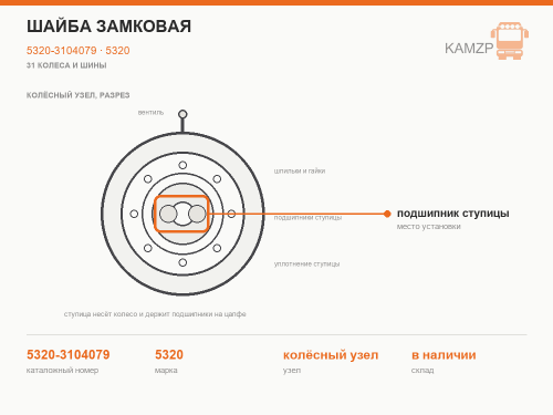 Шайба замковая, каталожный номер 5320-3104079