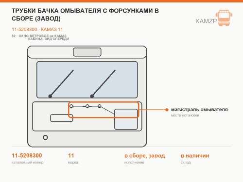 Трубки бачка омывателя с форсунками в сборе (завод), каталожный номер 11-5208300