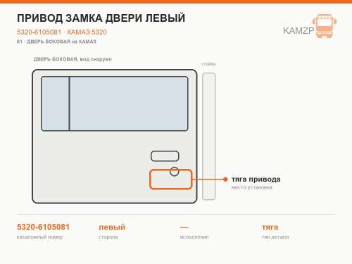 Привод замка двери левый, каталожный номер 5320-6105081
