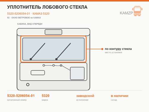 Уплотнитель лобового стекла, каталожный номер 5320-5206054-01