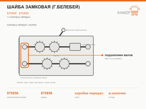 Шайба замковая (г.Белебей), каталожный номер 870856