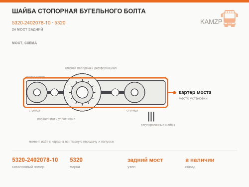 Шайба стопорная бугельного болта, каталожный номер 5320-2402078-10