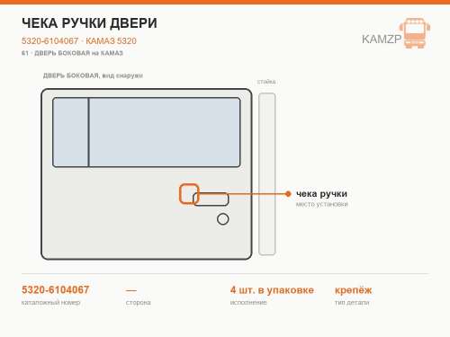 Чека ручки двери, каталожный номер 5320-6104067