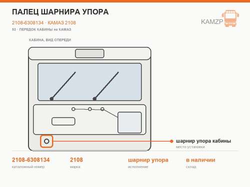 Палец шарнира упора, каталожный номер 2108-6308134